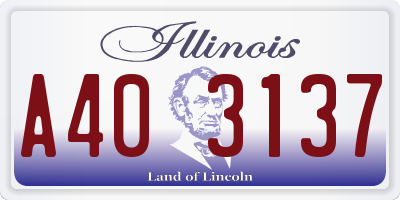IL license plate A403137
