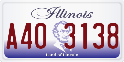 IL license plate A403138