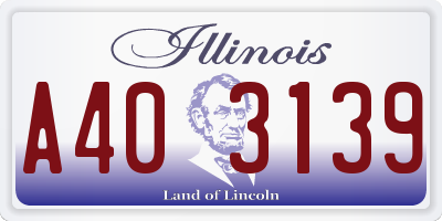 IL license plate A403139
