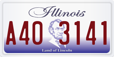 IL license plate A403141