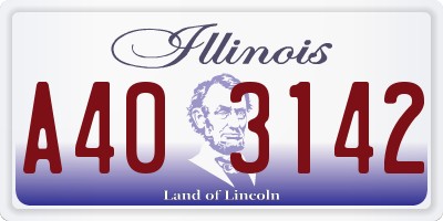 IL license plate A403142