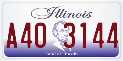 IL license plate A403144