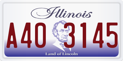 IL license plate A403145