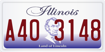 IL license plate A403148