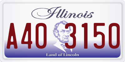 IL license plate A403150