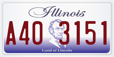 IL license plate A403151