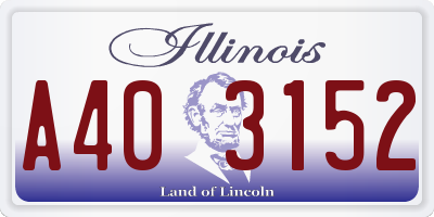 IL license plate A403152