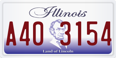 IL license plate A403154