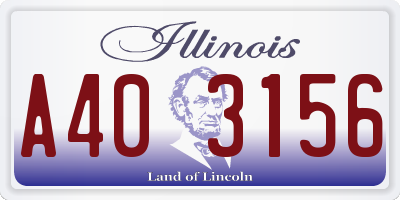 IL license plate A403156