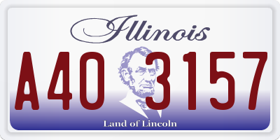 IL license plate A403157