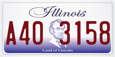 IL license plate A403158