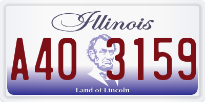 IL license plate A403159