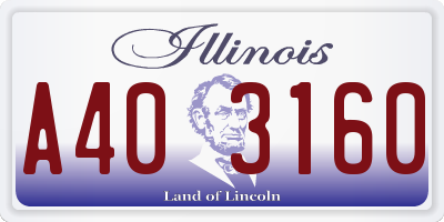 IL license plate A403160