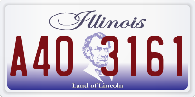 IL license plate A403161