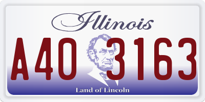 IL license plate A403163