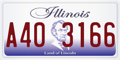 IL license plate A403166