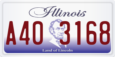 IL license plate A403168