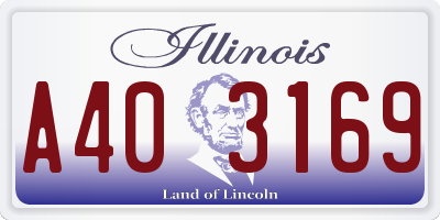 IL license plate A403169