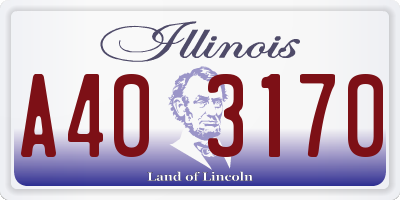 IL license plate A403170