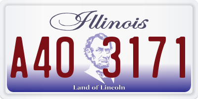 IL license plate A403171