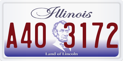 IL license plate A403172