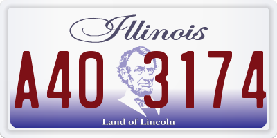 IL license plate A403174