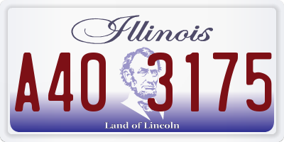 IL license plate A403175
