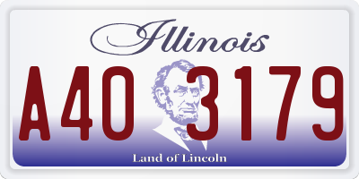 IL license plate A403179
