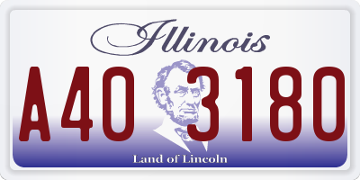 IL license plate A403180
