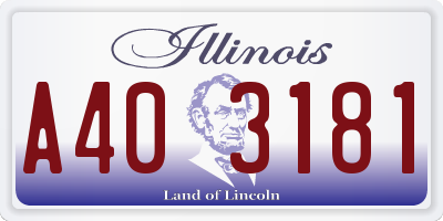 IL license plate A403181