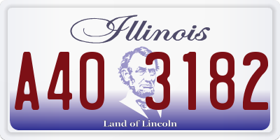 IL license plate A403182