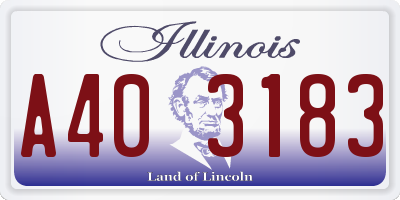 IL license plate A403183