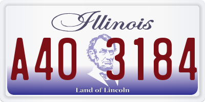 IL license plate A403184