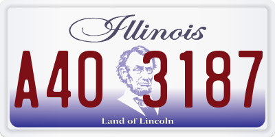IL license plate A403187