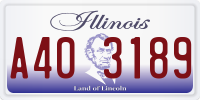 IL license plate A403189