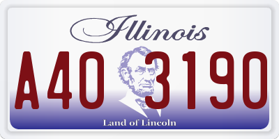 IL license plate A403190