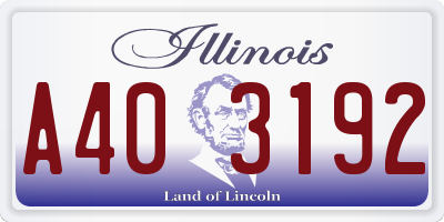 IL license plate A403192