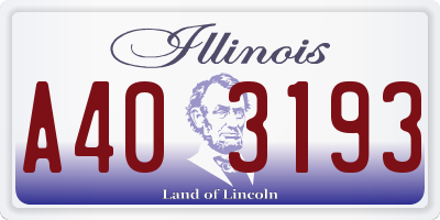 IL license plate A403193