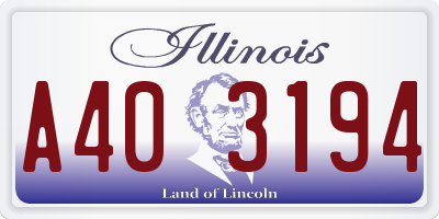 IL license plate A403194