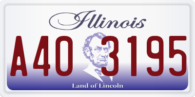 IL license plate A403195