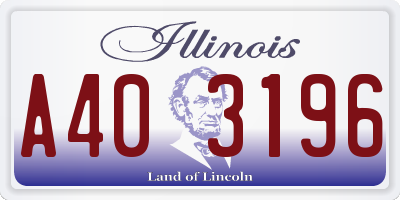 IL license plate A403196