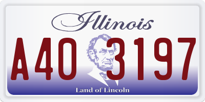 IL license plate A403197