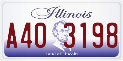 IL license plate A403198