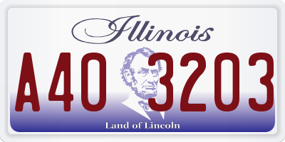 IL license plate A403203