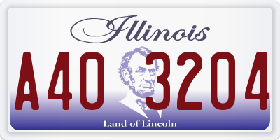 IL license plate A403204