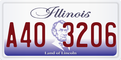 IL license plate A403206