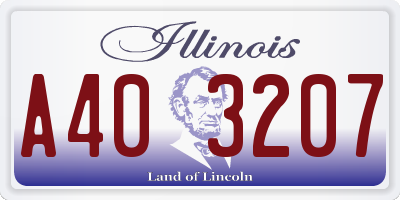 IL license plate A403207