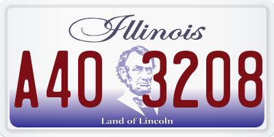 IL license plate A403208