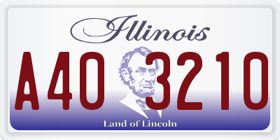 IL license plate A403210