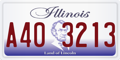 IL license plate A403213